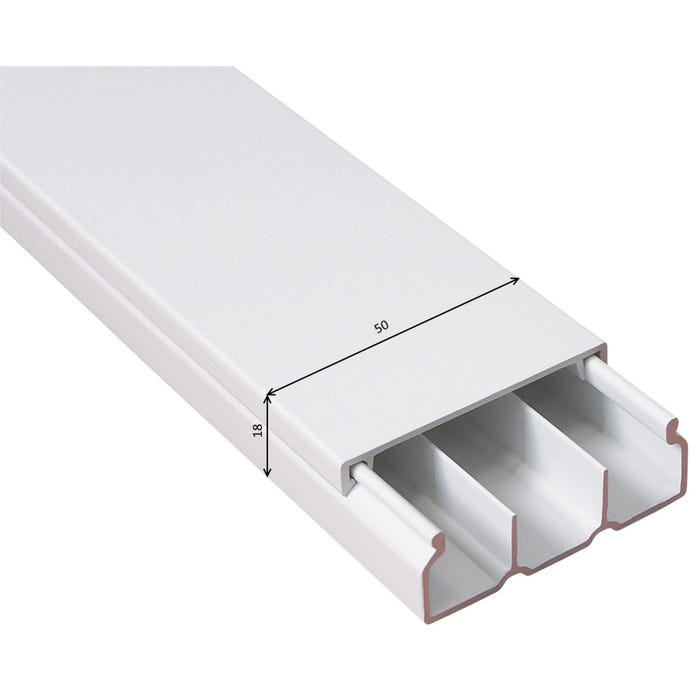 Listwa kablowa MKE 18x50mm 3 kanały UV biała 2m