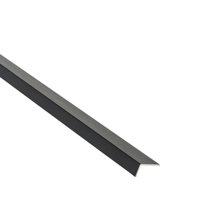Kątownik aluminiowy czarny szczotkowany 20x10x1mm 2.5m