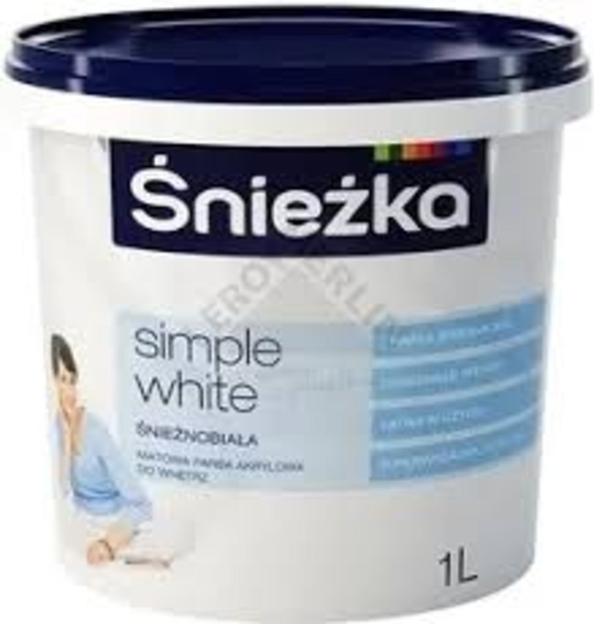 Farba Śnieżka Simple White biała 1l