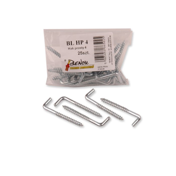 Hak prosty 8 mm (6 szt.)