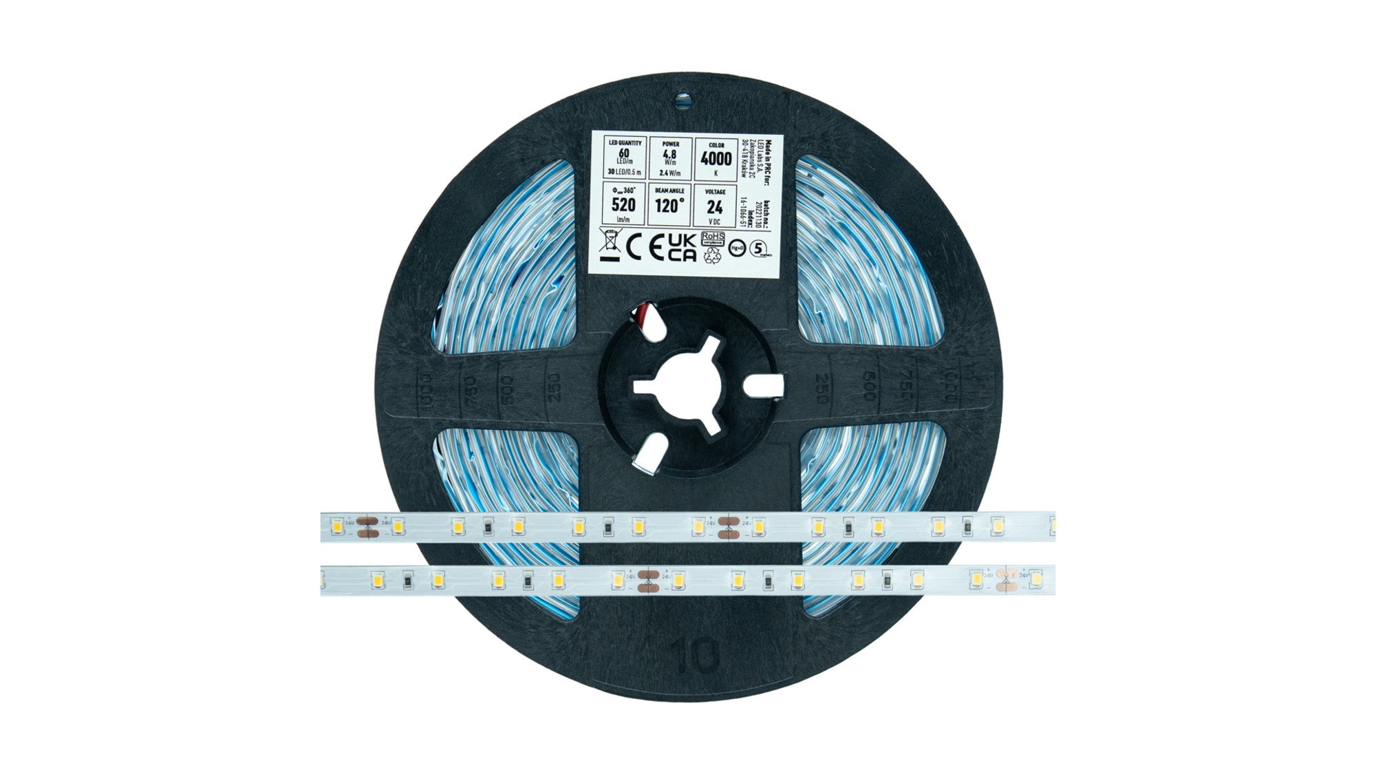 Taśma 300 LED 2835 SMD 24V NW RA80 IP65HS