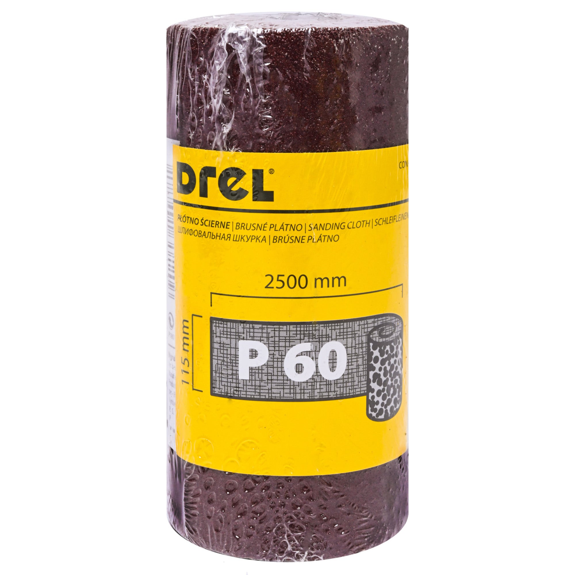 Płótno ścierne w rolce 115 mm P60, 2,5 m