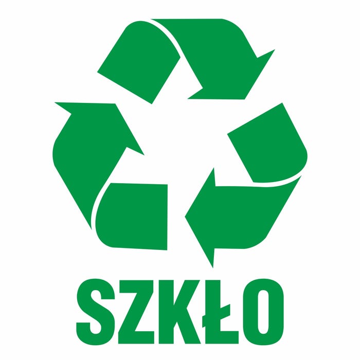 Naklejka na kosz do SEGREGACJI ŚMIECI SZKŁO