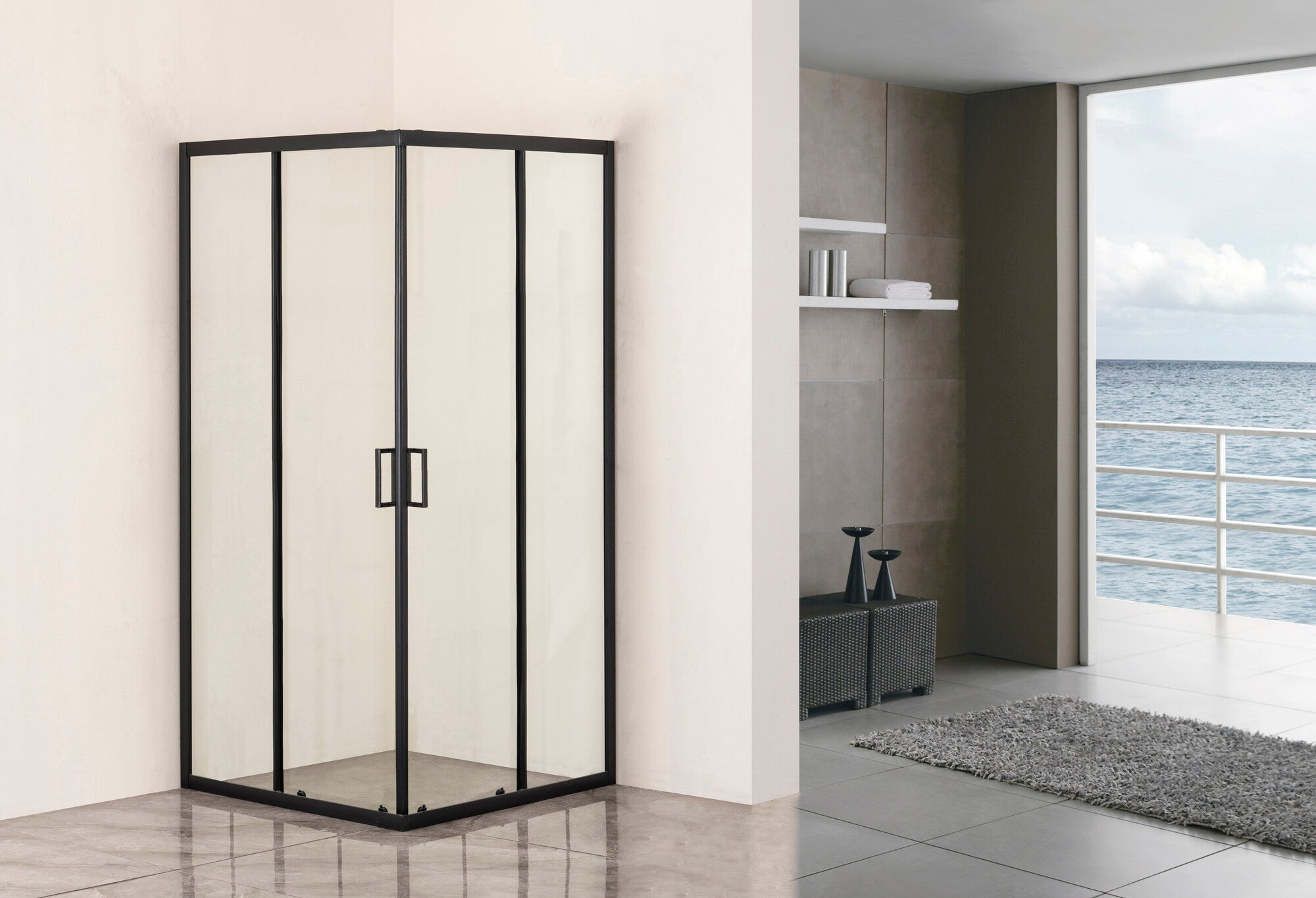 Kabina prysznicowa Aveeo Luftiga 80 x 80 cm czarna 1