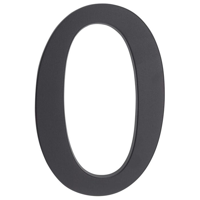 Cyfra 0 aluminiowa grafit 190 mm