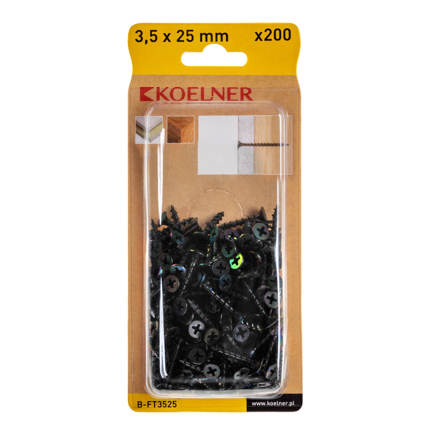 Wkręt do płyt G/K 3.5x25 mm z gwintem do drewna (200 szt.) 1