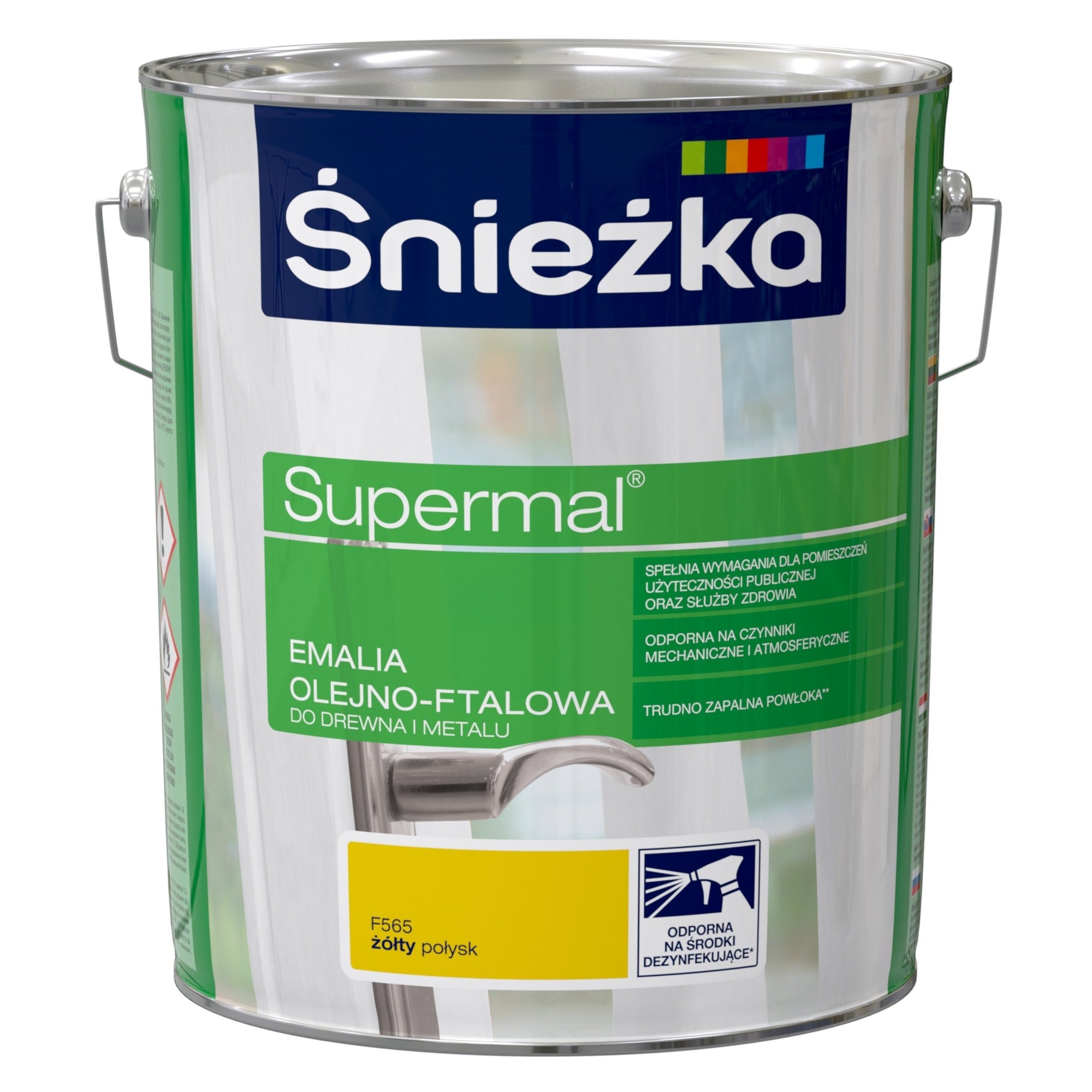 Emalia olejno-ftalowa Śnieżka Supermal żółty 10l