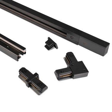 Zestaw szynoprzewodów 1-fazowy PARIS 6x GU10, 2x szynoprzewód 1m, łącznik prosty+kątowy, kolor czarny 3