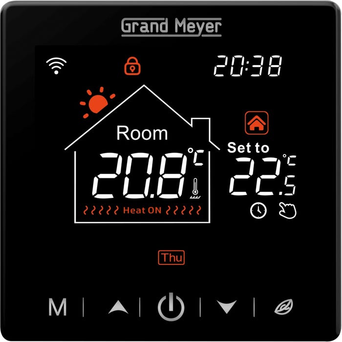 Regulator temperatury SN20 3,6 kW czarny wifi