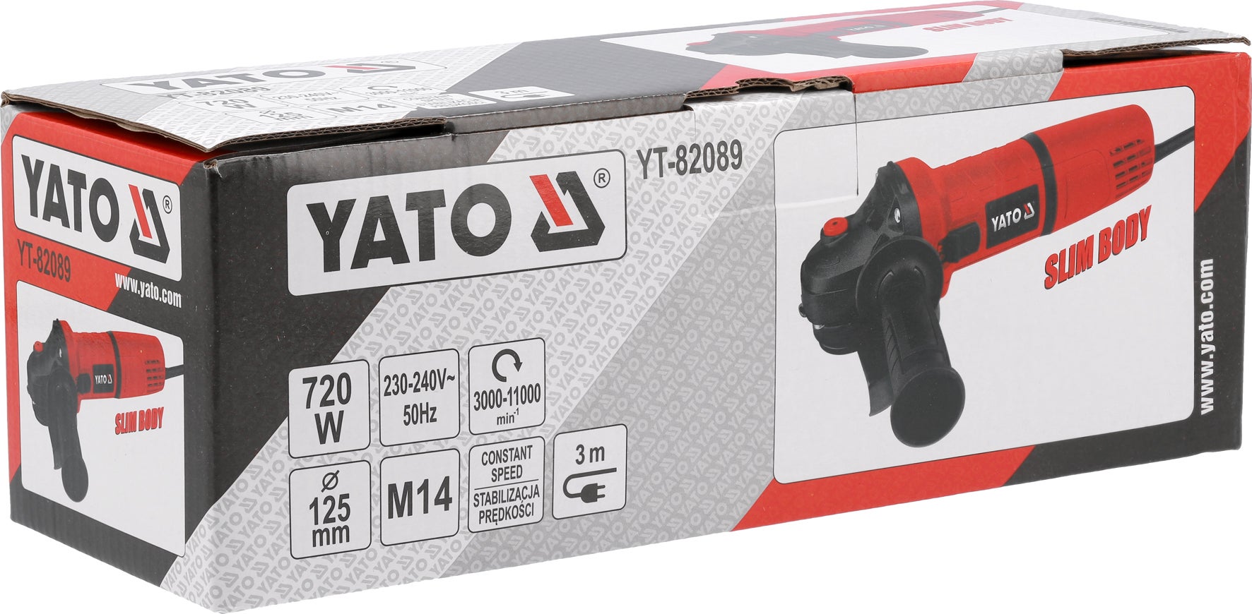 Szlifierka kątowa 125 mm, 750 W z regulacją obrotów i systemem Constant Speed - YATO YT-82089 4
