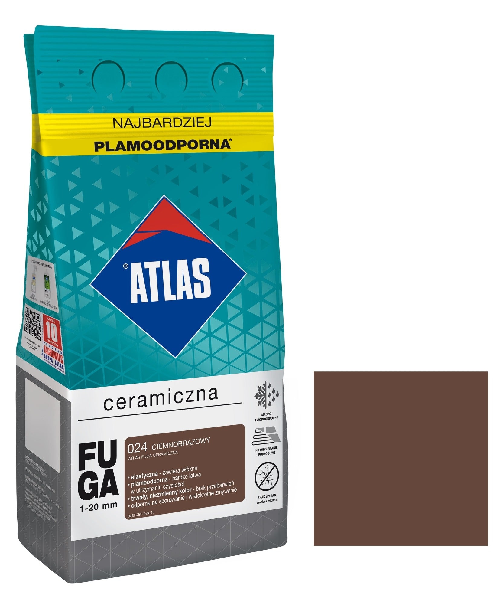 Fuga ceramiczna Atlas 024 ciemnobrązowy 5kg 0