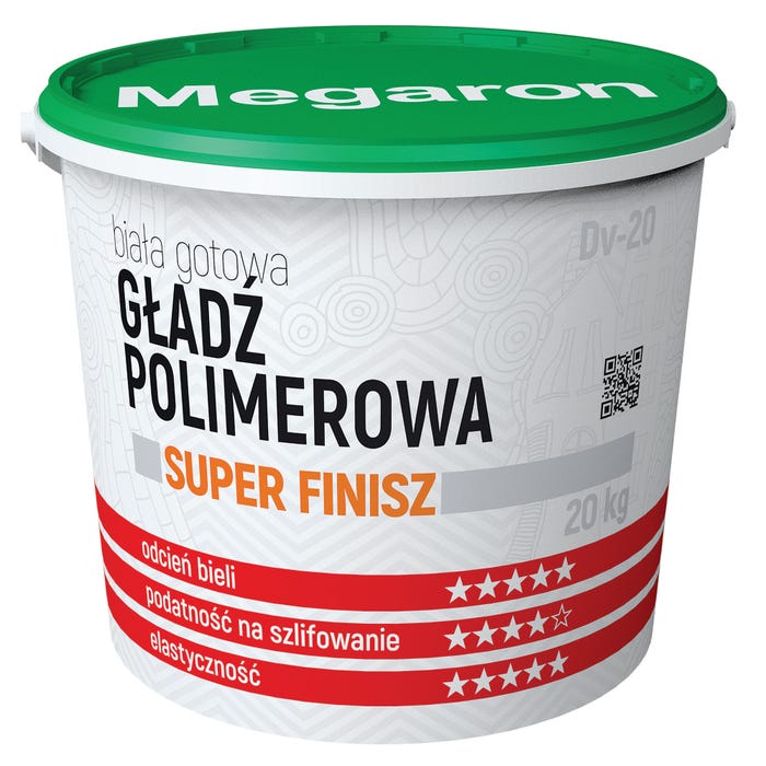 Gładź polimerowa Megaron Super Finisz 20 kg, biała