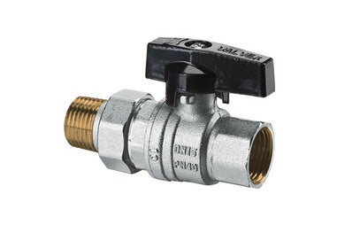 Zawór kulowy Tryton z dławikiem, półśrubunkiem i motylkiem 1/2"