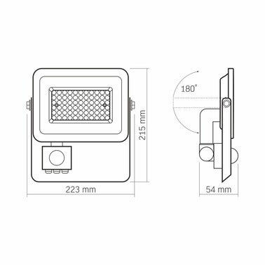 Naświetlacz LED 50W 4500 lm IP65 5000K biały czujnik ruchu PIR obracalny 4
