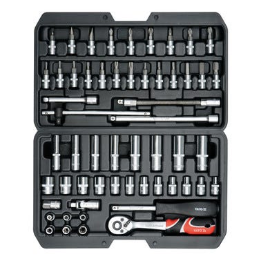 Zestaw kluczy nasadowych 1/4", 56 szt. 2