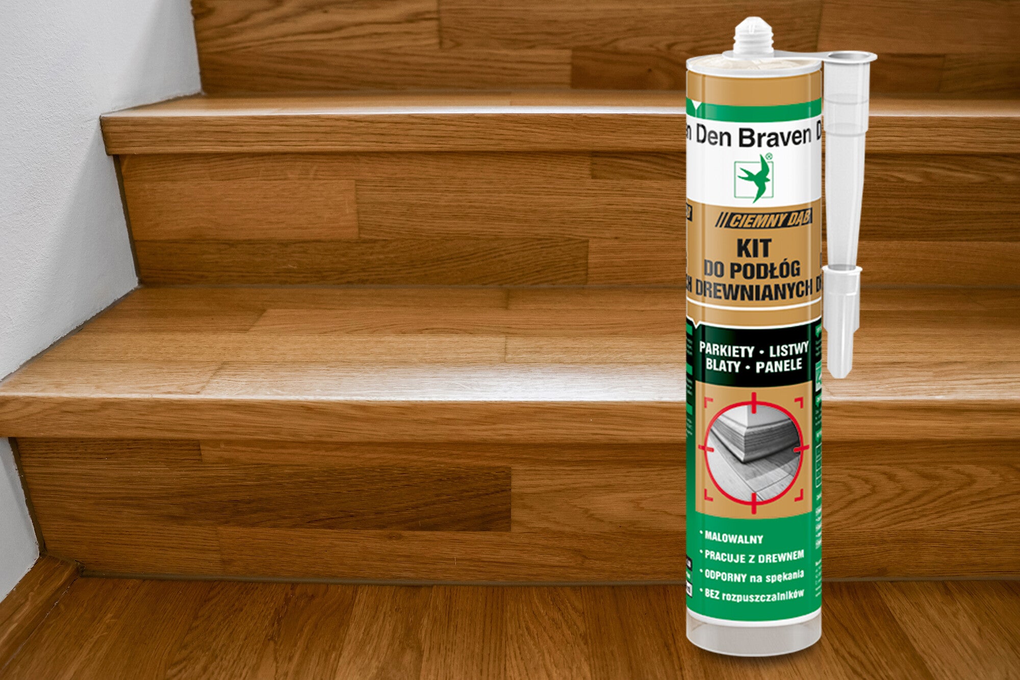 Kit do podłóg drewnianych Den Braven ciemny dąb 280ml 1