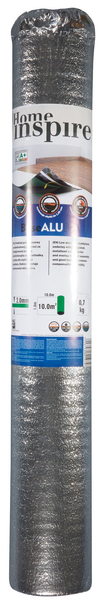 Podkład pod panele Base ALU Pro 2mmx1m opak. 10m2 0