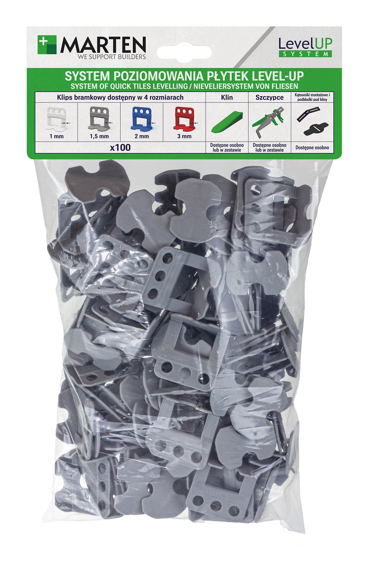 Marten system poziomowania Level Up bramka 1.5mm 100 sztuk