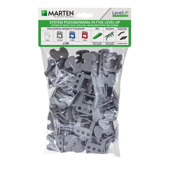 Marten system poziomowania Level Up bramka 1.5mm 100 sztuk