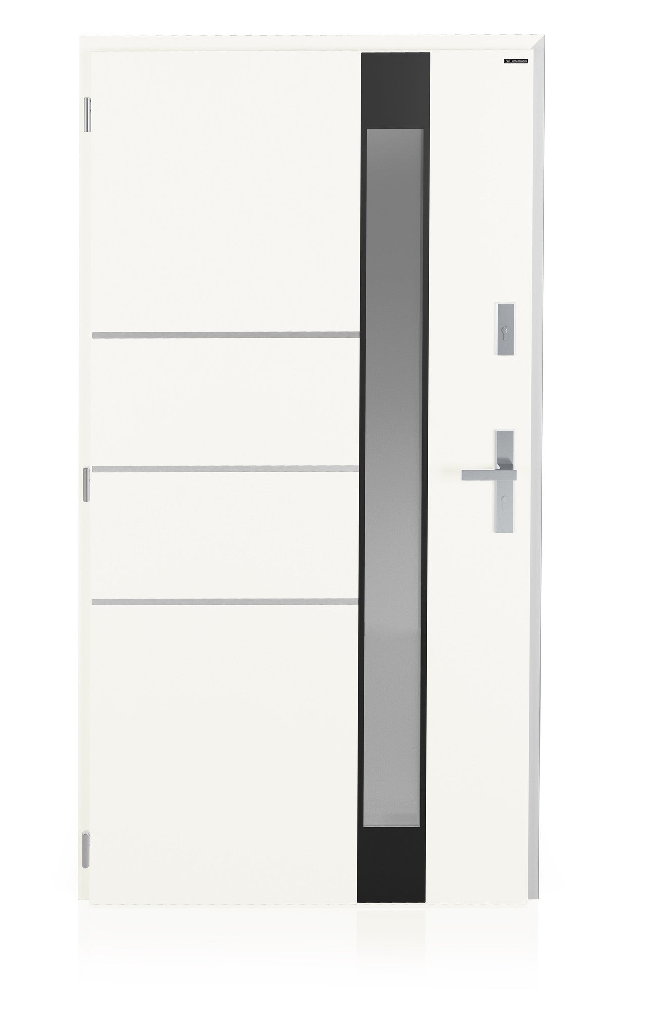 Drzwi zewnętrzne Nex Vitre szyba stopsol białe (RAL 9010) 90 lewe