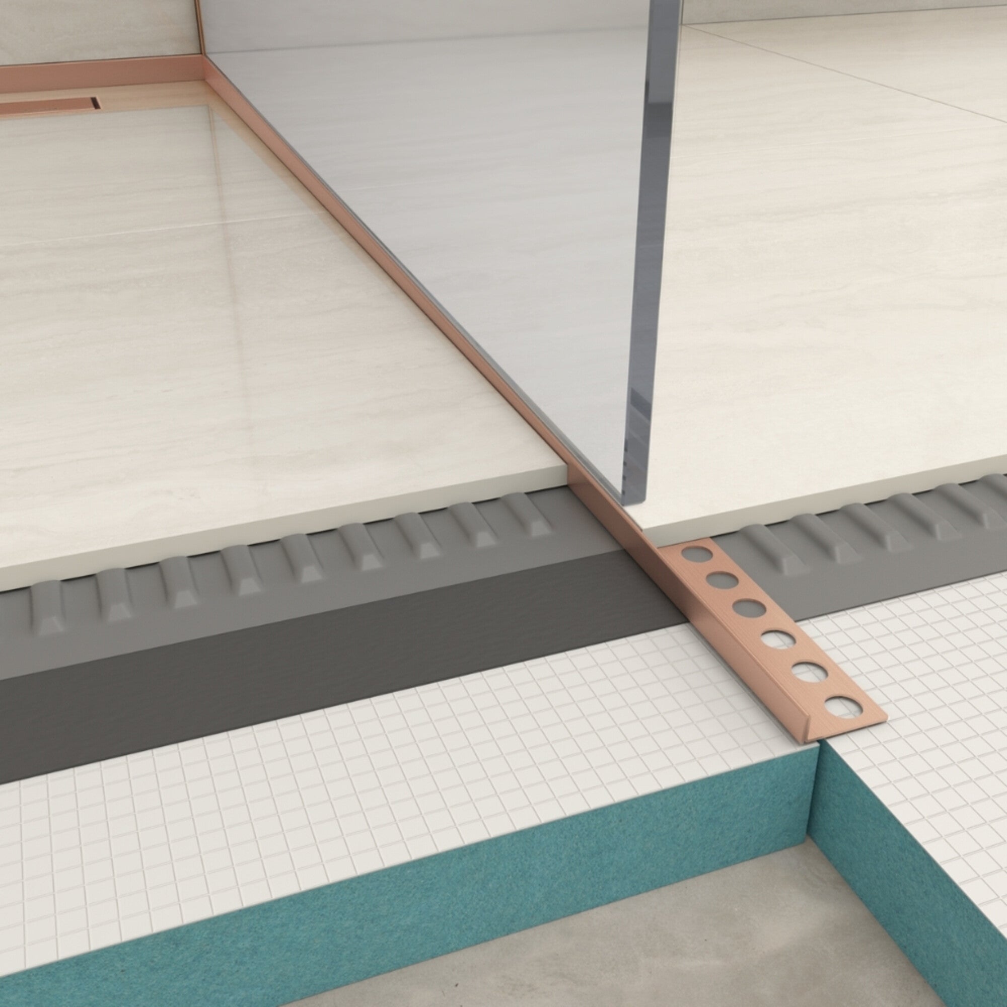 Listwa spadkowa podłogowa prawa 120 CM miedziana 2