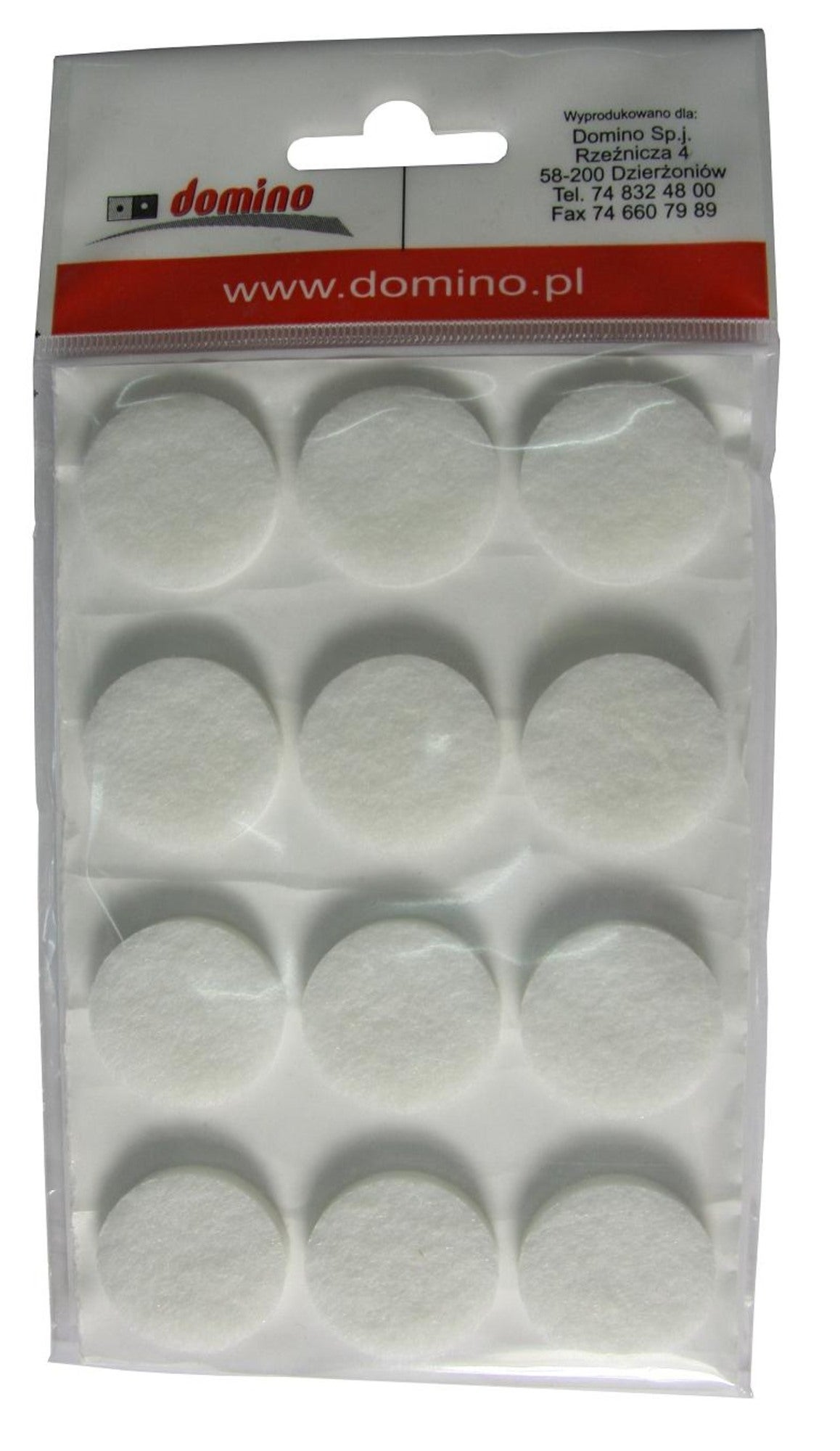 Podkładki filcowe samoprzylepne białe, ⌀28 mm, 12 szt.