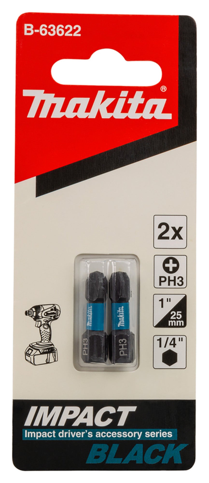 Bit wkrętarkowy Makita PH3-25mm 2.szt