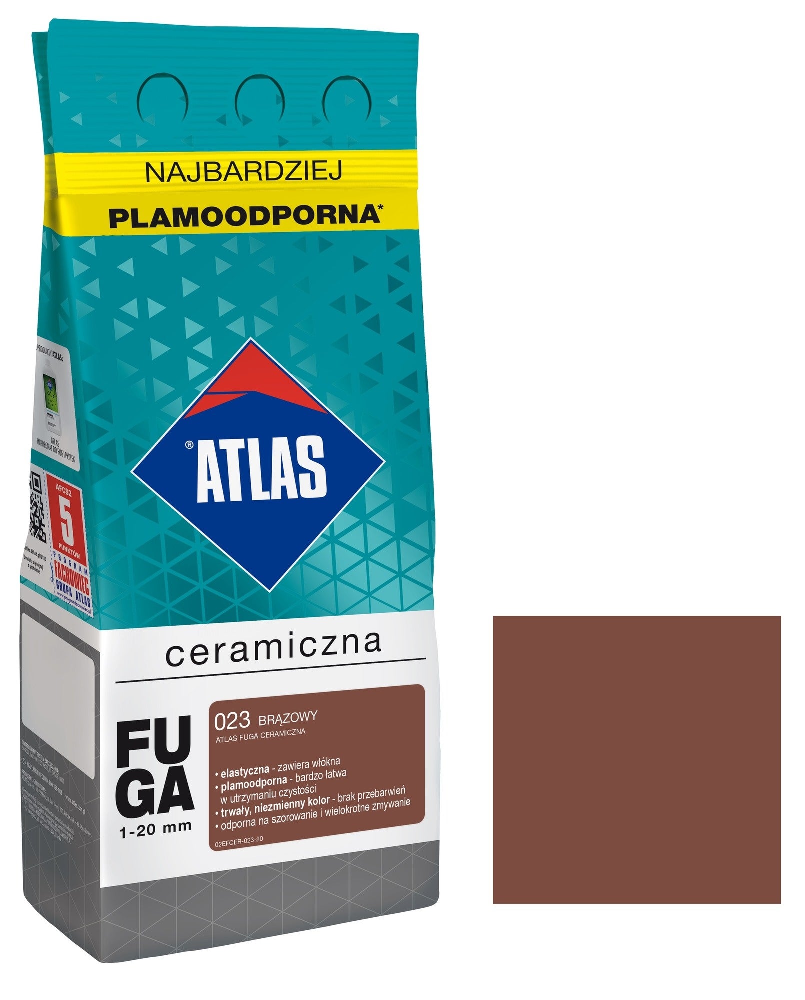 Fuga ceramiczna Atlas 023 brązowy 2kg 0