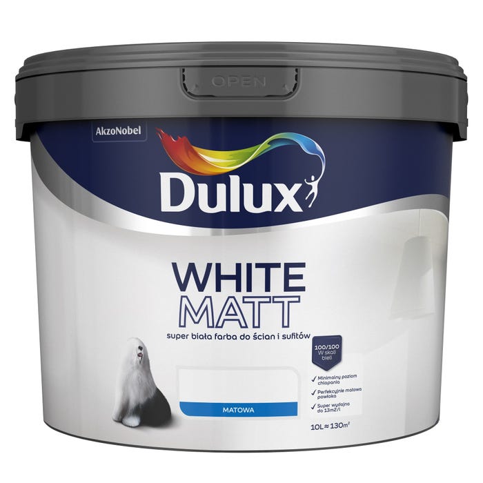 Farba Dulux White Matt biała 10l