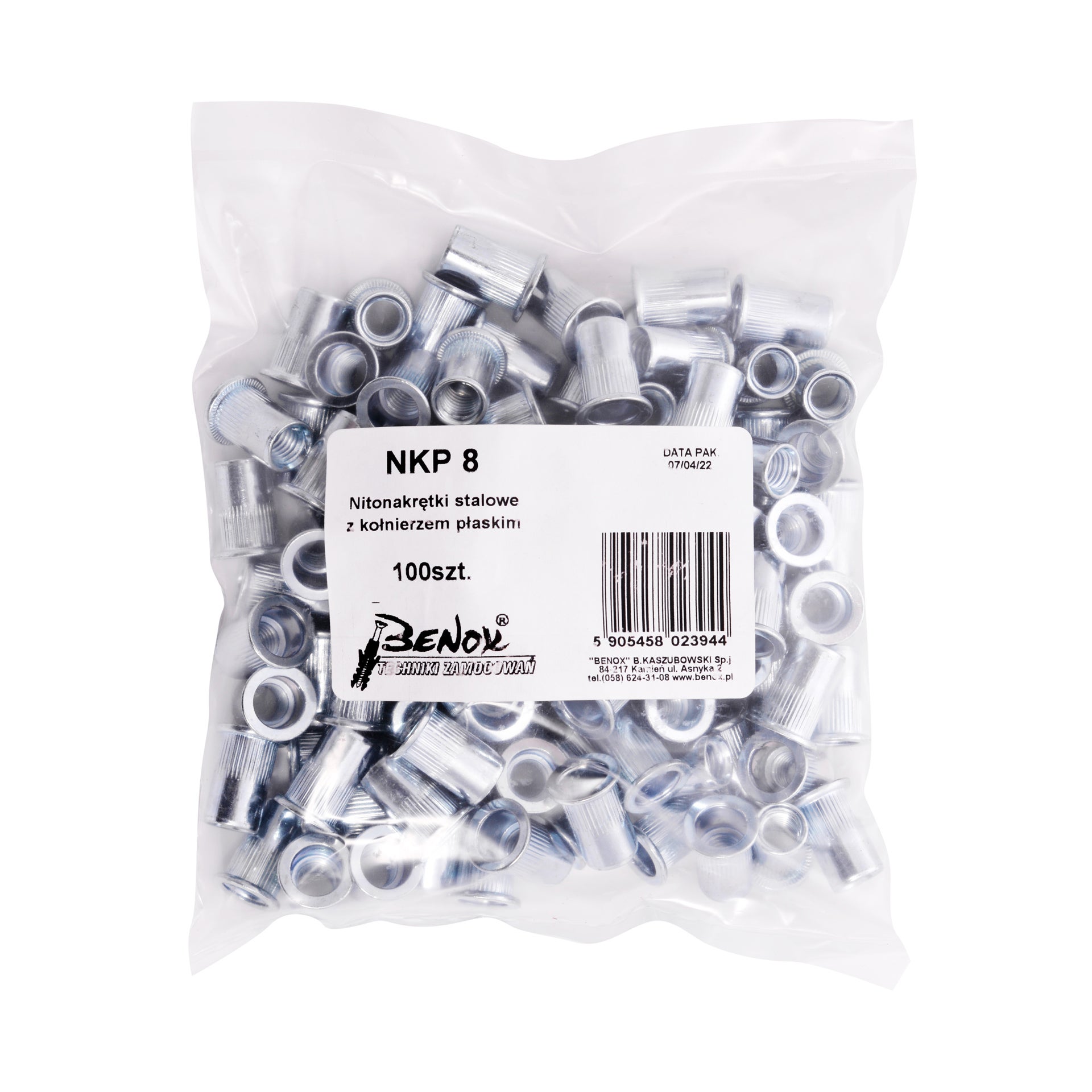 Nitonakrętki kołnierz płaski M8 (100 szt.) 1