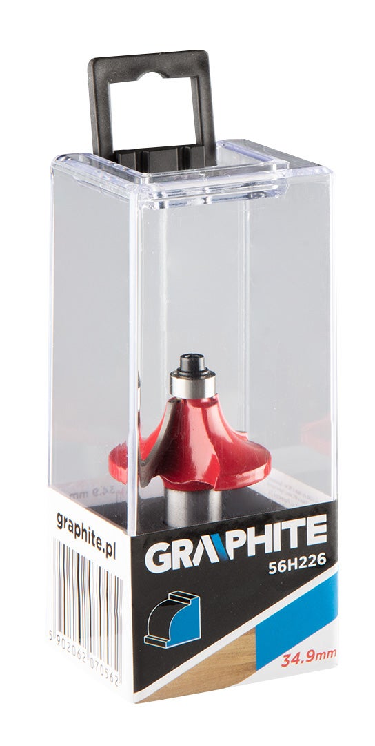 Frez kształtowy z łożyskiem, zaokrąglający 34,9x15,4 mm, trzpień 12 mm 2