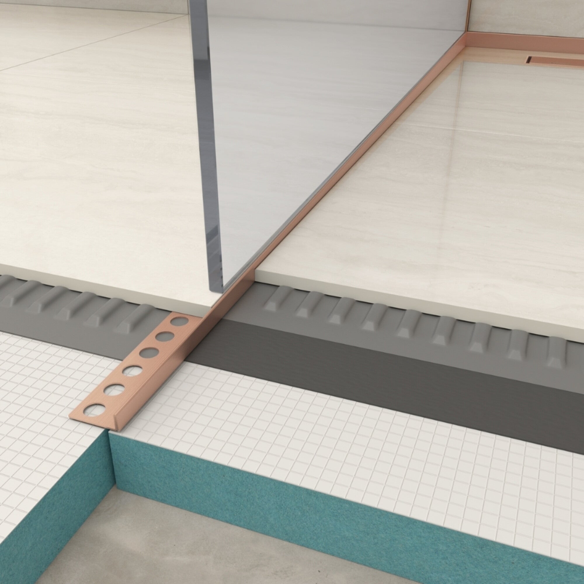 Listwa spadkowa podłogowa lewa 120 CM miedziana 2