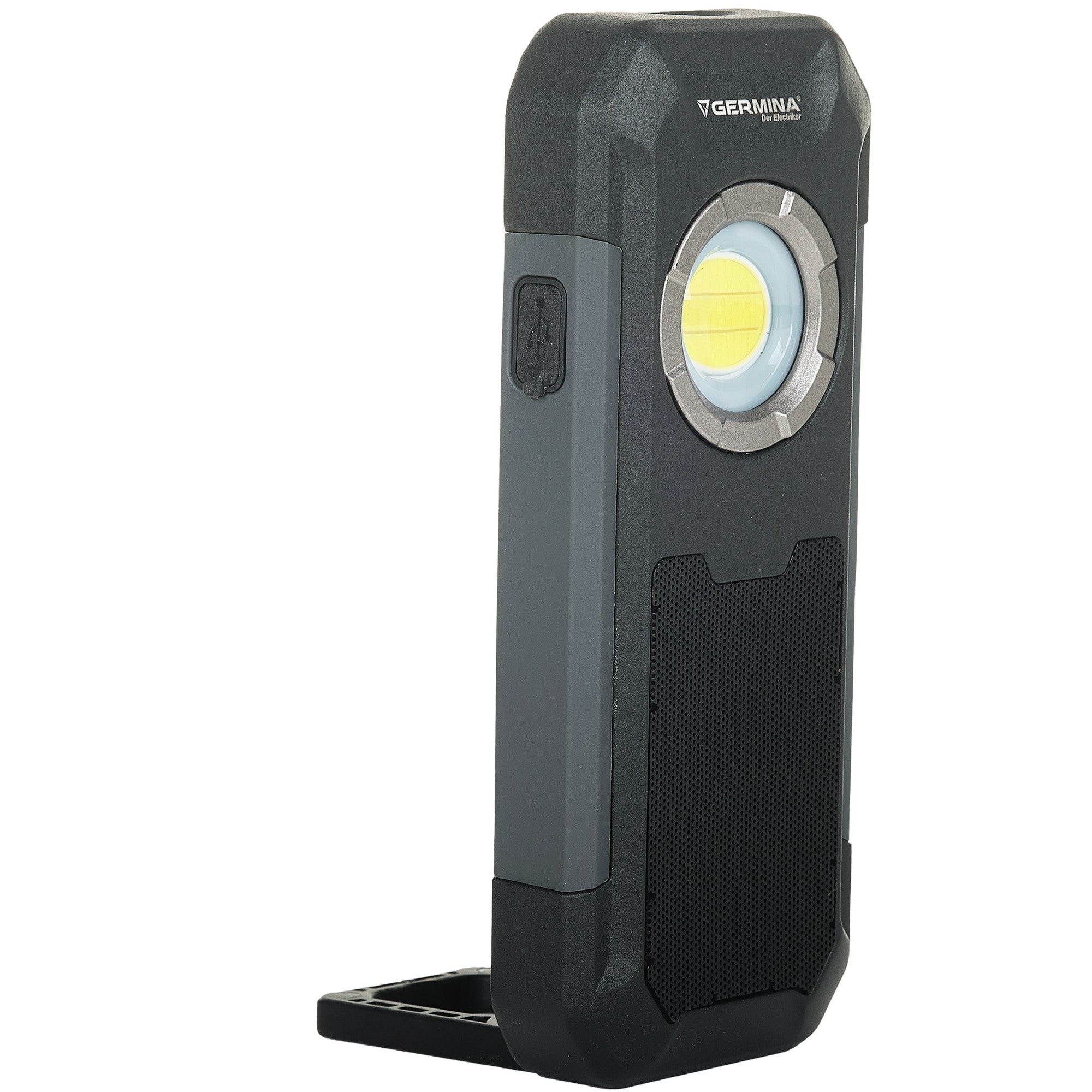 Latarka warsztatowa z głośnikiem łączenie bluetooth, zasilanie bateryjne (akumulator wbudowany), 5W, 550Lm, bateria 3000mAh 1