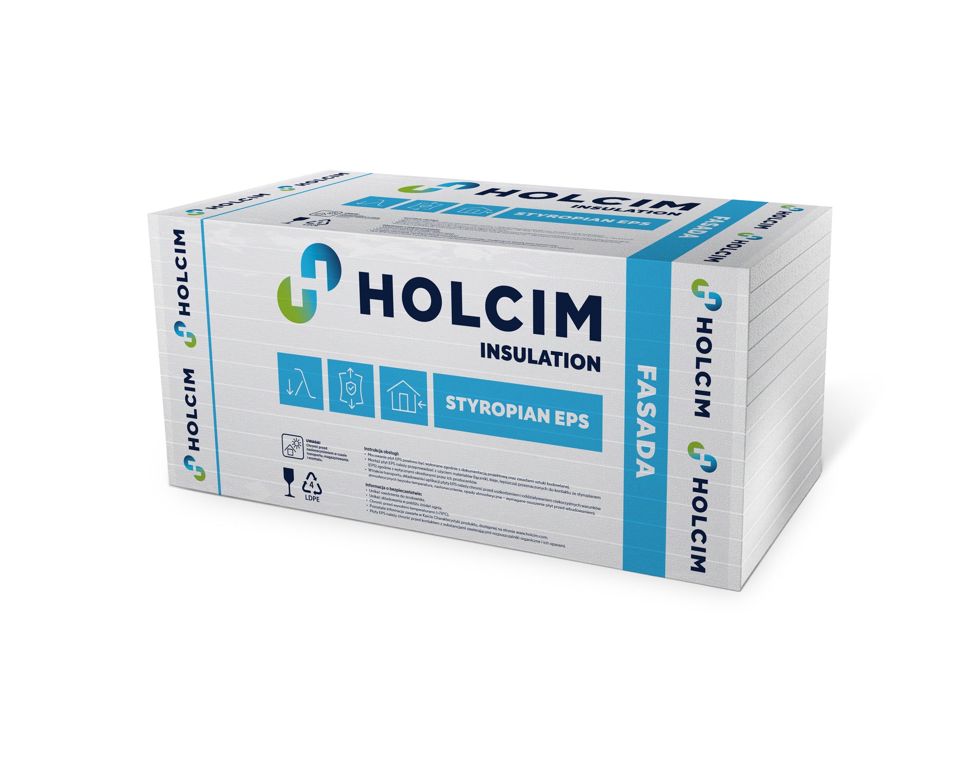 Styropian Holcim Fasada Pro 40 12 cm EPS 0.040 W/(mK) 2.5 m2 1