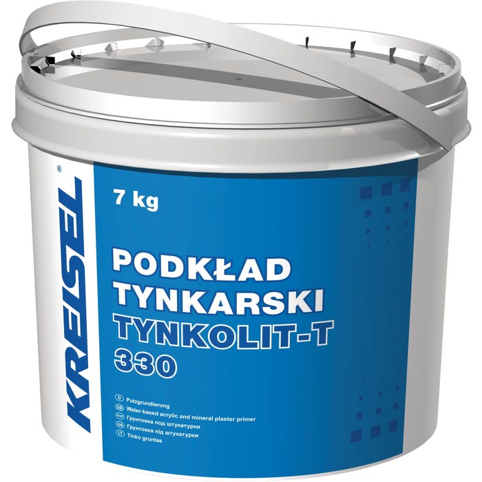 Środek gruntujący pod tynki mineralne, dekoracyjne, mozikowe Kreisel Tynkolit-T 330 7 kg, biały