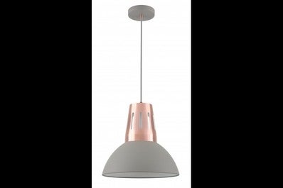 Oprawa sufitowa ARTEMIA L 1x E27, szary, średnica 34,5cm, materiał metal