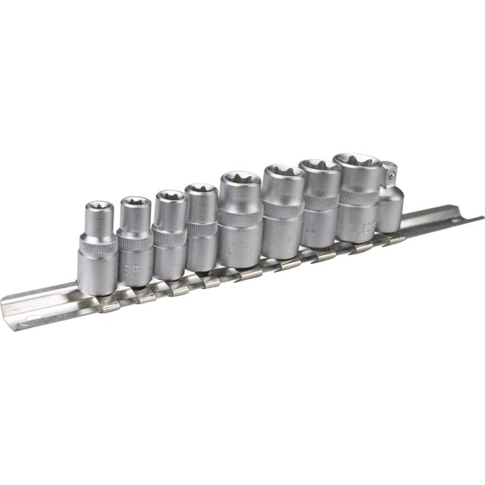 Zestaw kluczy nasadowych Torx 1/4", 3/8", 9 szt.