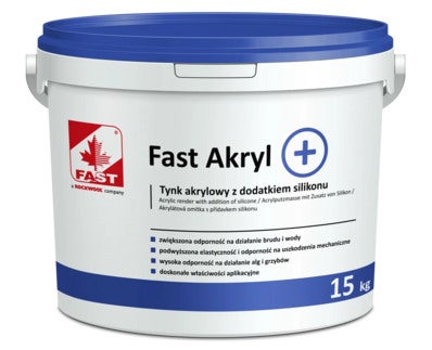 Tynk akrylowy z dodatkiem silikonu Fast Akryl 2mm 15kg  0