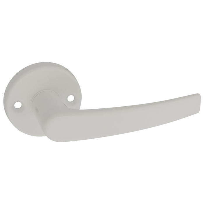 Klamka Metro z okrągłym szyldem biała