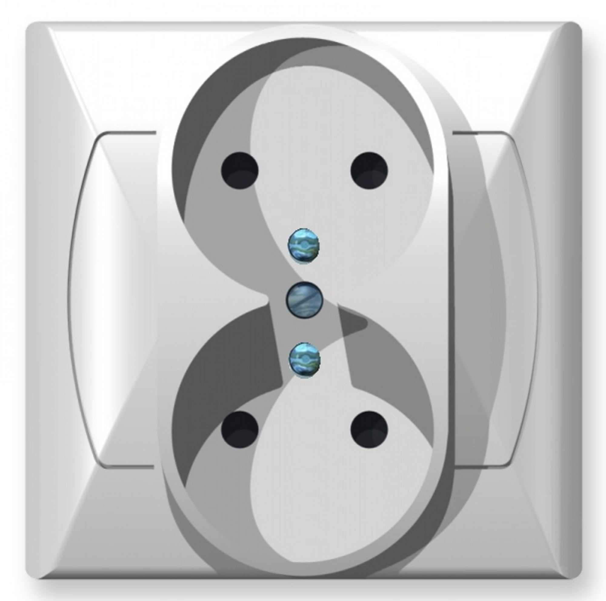 Ospel Akcent biały gniazdo podwójne z uziemieniem 1