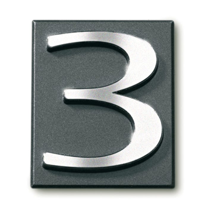 Cyfra 3 samoprzylepna grafit 4x4.7 cm