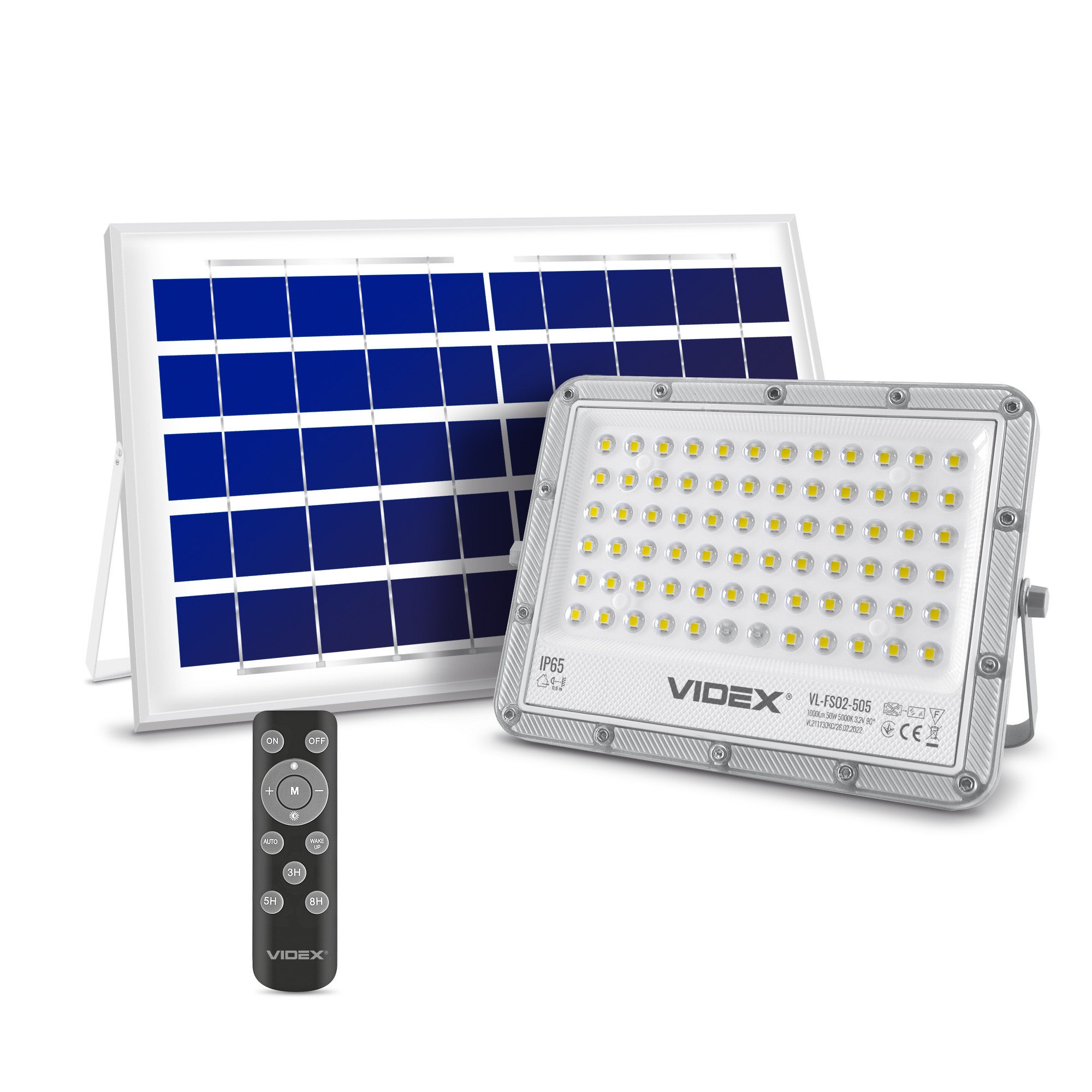 Naświetlacz solarny FSO2-505 1000lm 10Ah IP65 czujnik zmierzchu + pilot