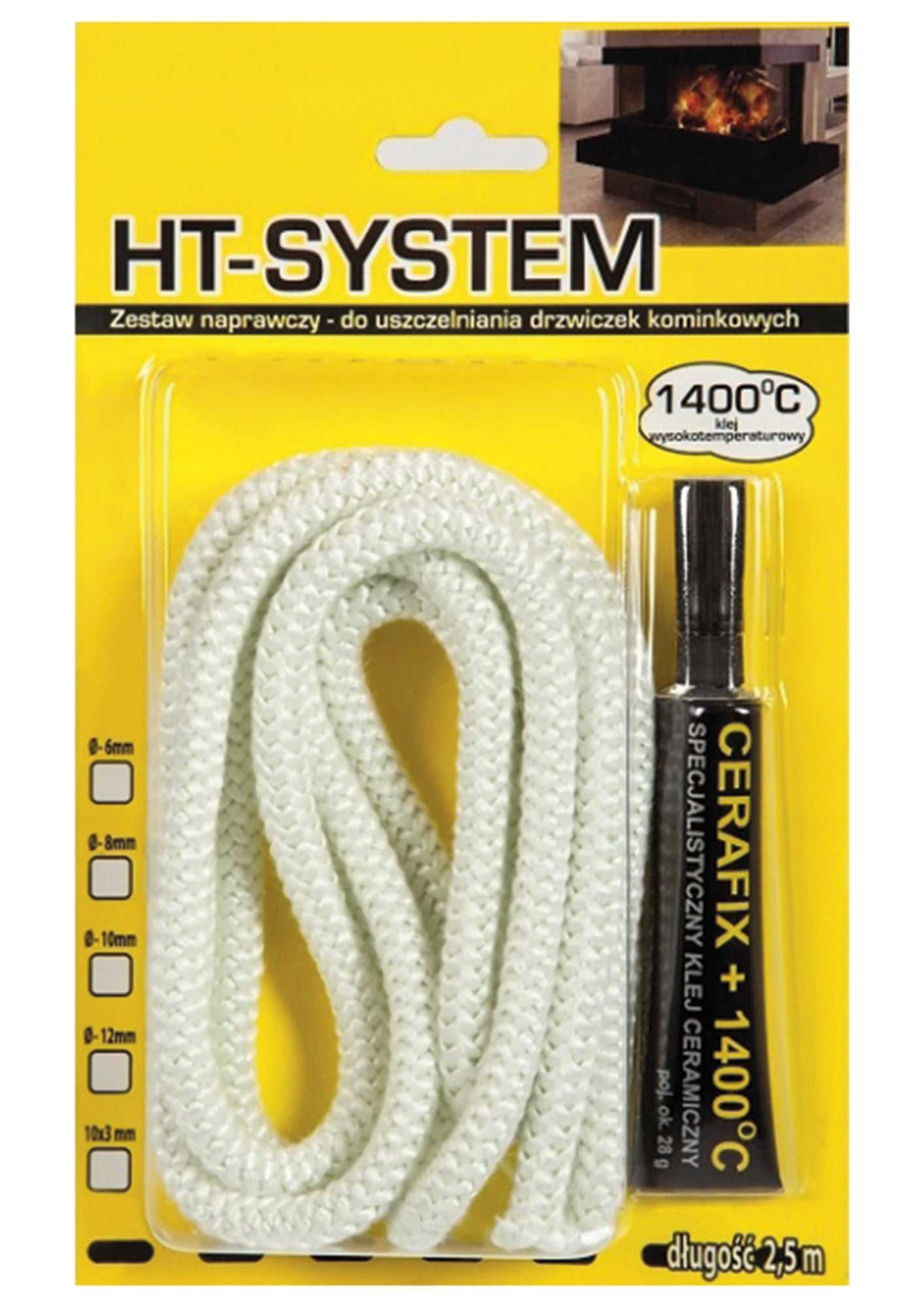 Zestaw naprawczy Thermo Kit (sznur uszczelniający 10 mm + klej) 1