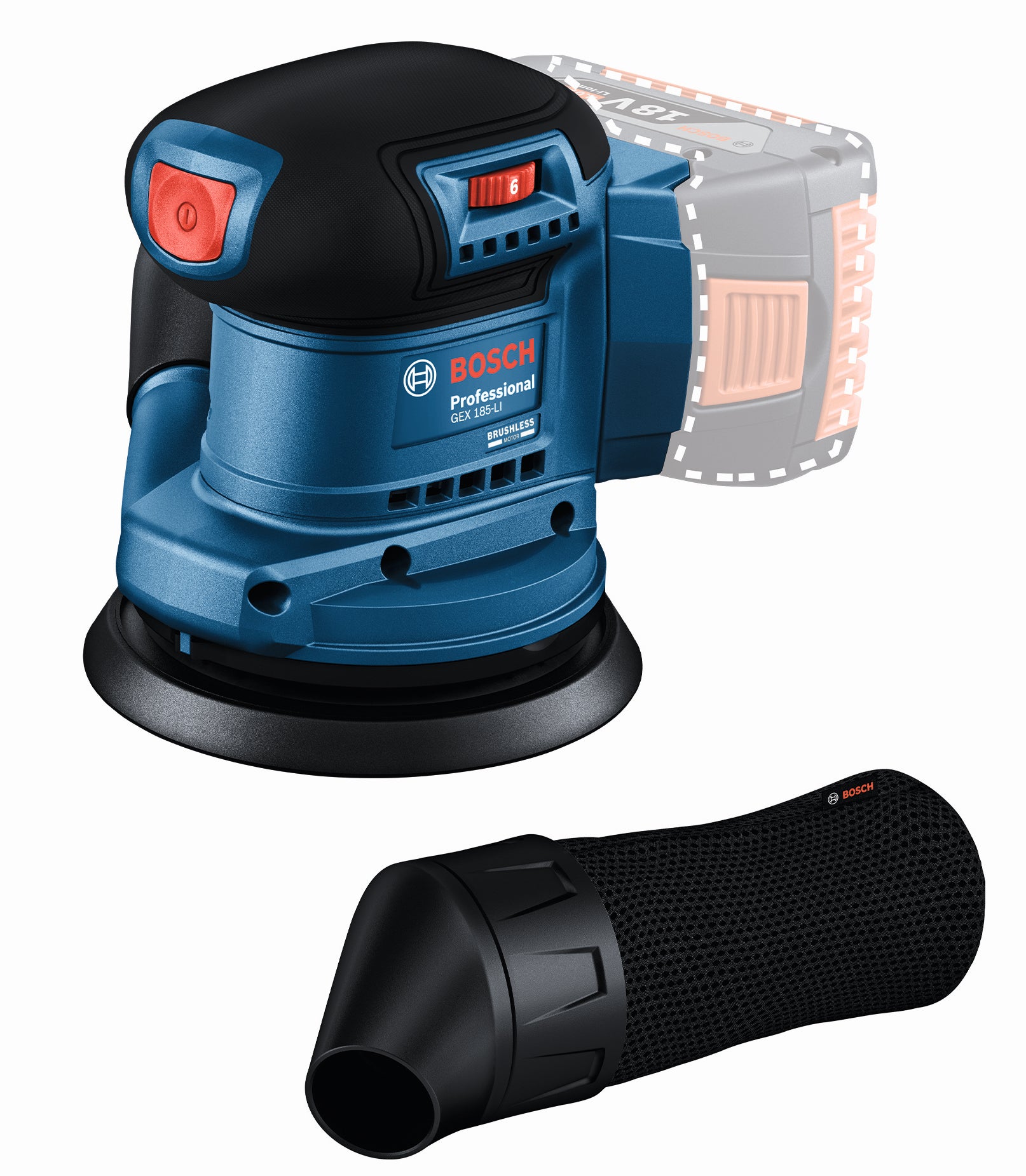 Szlifierka mimośrodowa 18V GEX 185-LI Bosch / bez aku 3