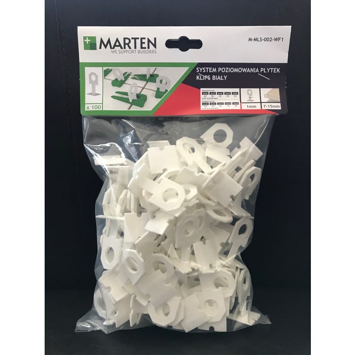 System poziomujący do płytek KLIPS 1 mm 100 szt.