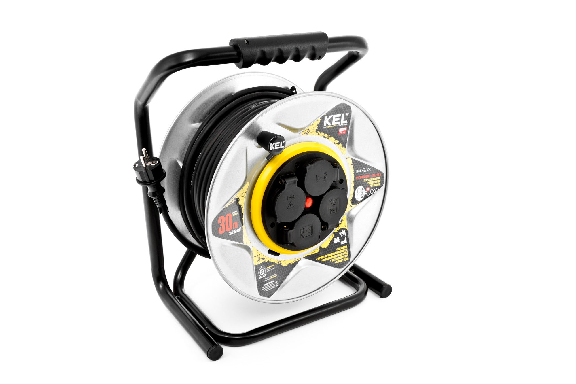 Przedłużacz bębnowy Heavy Duty 30m 3x2,5 guma 4x2P+Z IP44 1