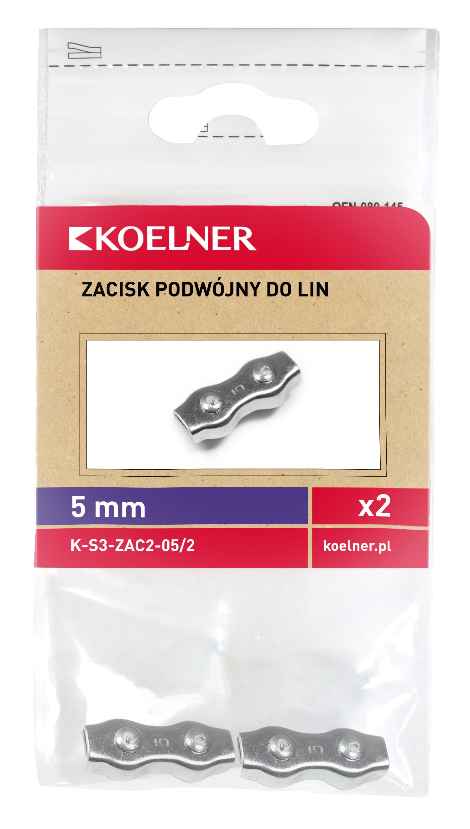 Zacisk linowy siodełkowy podwójny 5 mm (2 szt.) 1