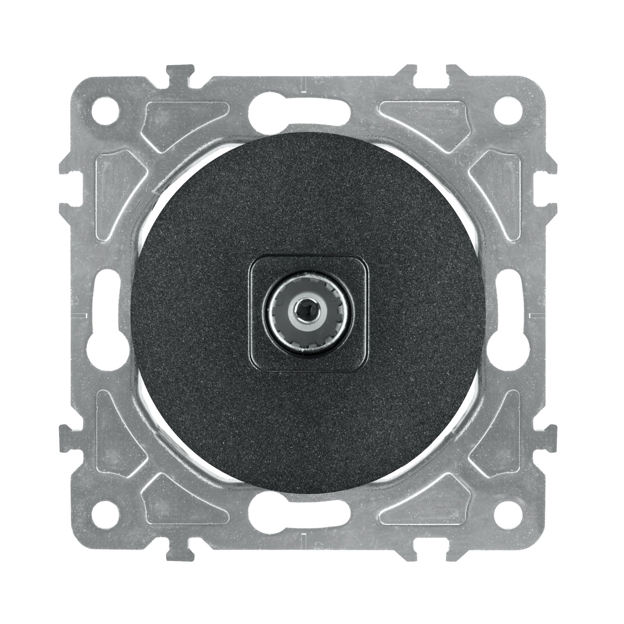 Oval czarny gniazdo antenowe R-TV końcowe