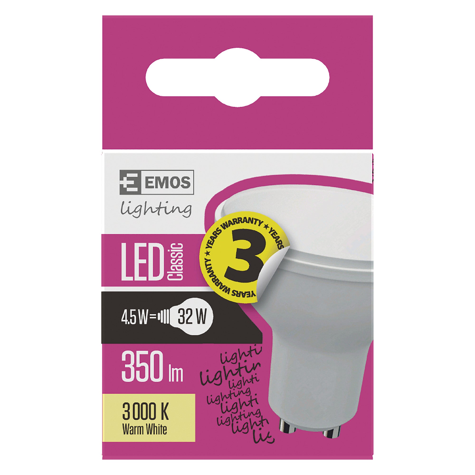 Żarówka LED GU10 3,8W 320lm 3000K 2