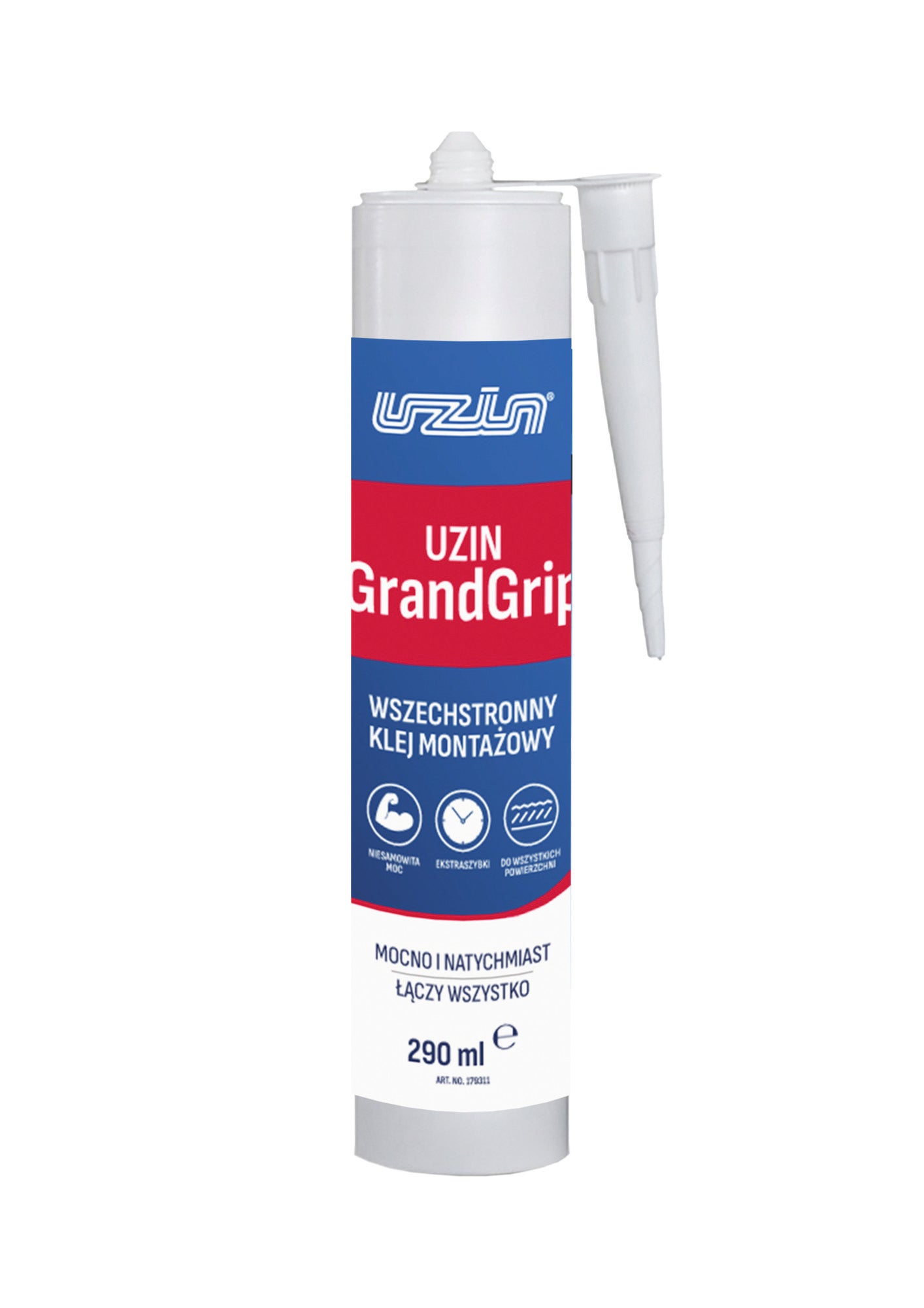 Klej Uzin GrandGrip montażwy listwy przypodłogowe, panele lamelowe 290 ml